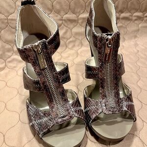 Michael Kors faux snakeskin zipper 4” heels